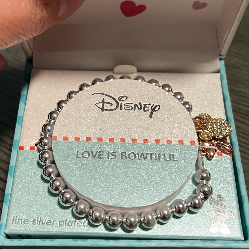Disney Bracelet with Charms Bow, Mini & Love New in Box